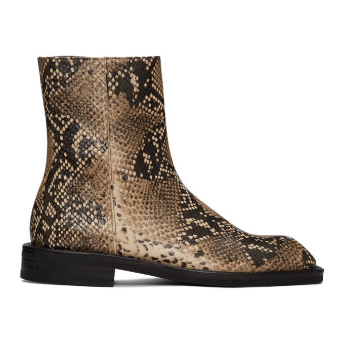 Photo: Andersson Bell Brown Snake Square Toe Chelsea Boots