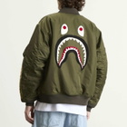 A Bathing Ape Men's Shark MA-1 Jacket in Olive Drab