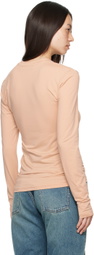 Y/Project Beige Logo Patch Long Sleeve T-Shirt