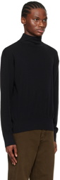 LEMAIRE Black Dropped Shoulder Turtleneck