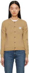 COMME des GARÇONS PLAY Tan Heart Patch Cardigan