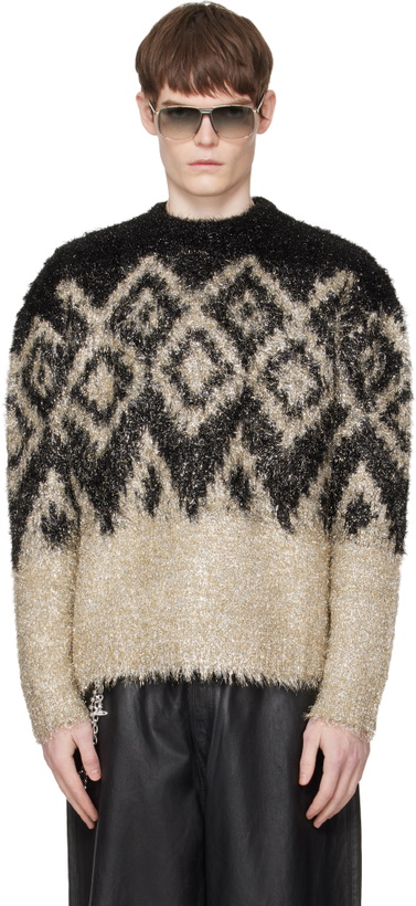 Photo: Acne Studios Black Metallic Knit Sweater