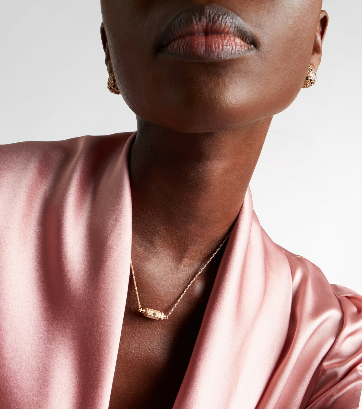 Marie Lichtenberg Coco Micro 18kt rose gold necklace with diamonds