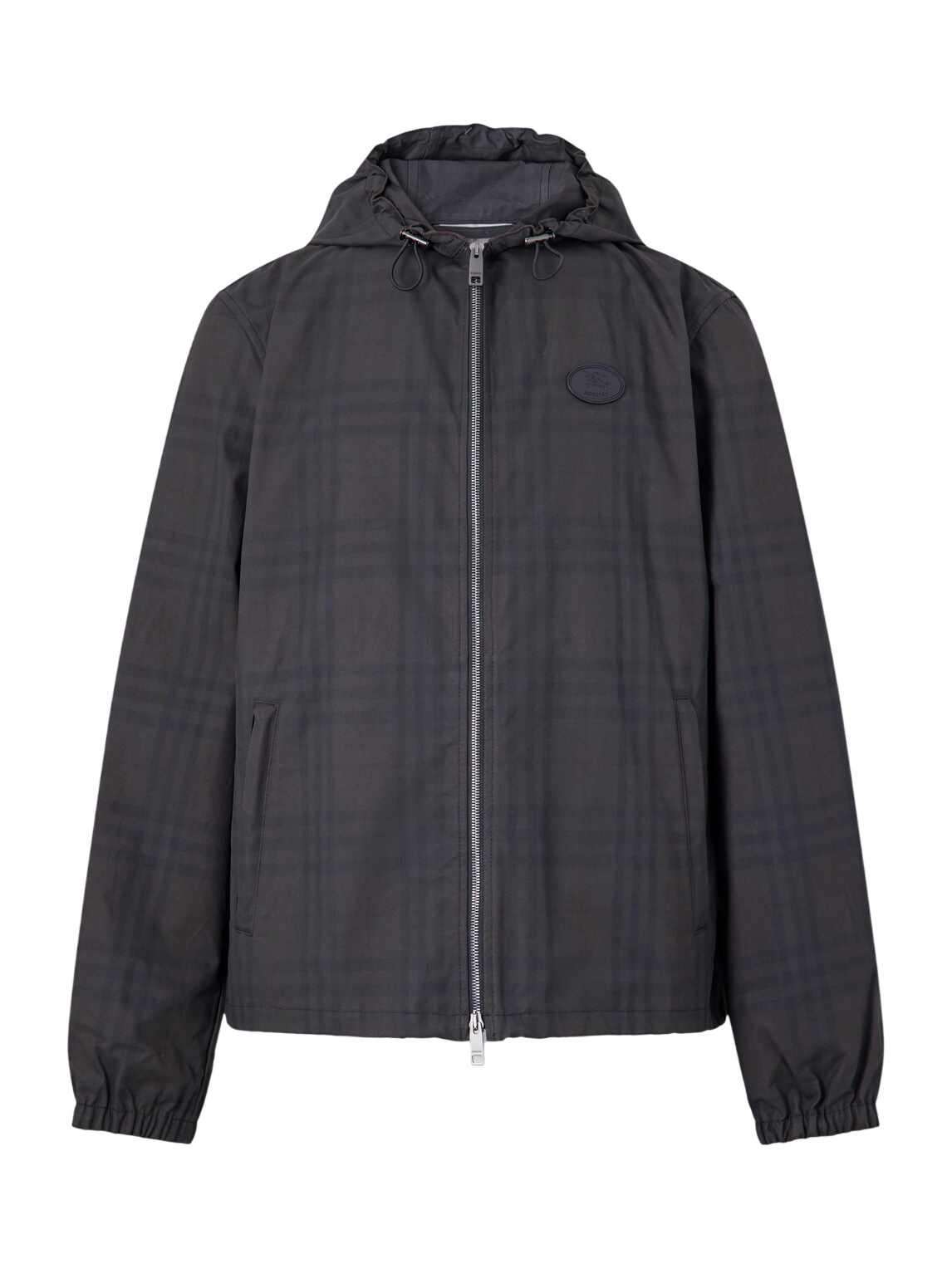 Burberry Men's Nylon Argyle Track Jacket in Black Burberry