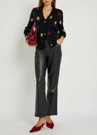 Never Fully Dressed Stud-embellished Faux Leather Trousers Black