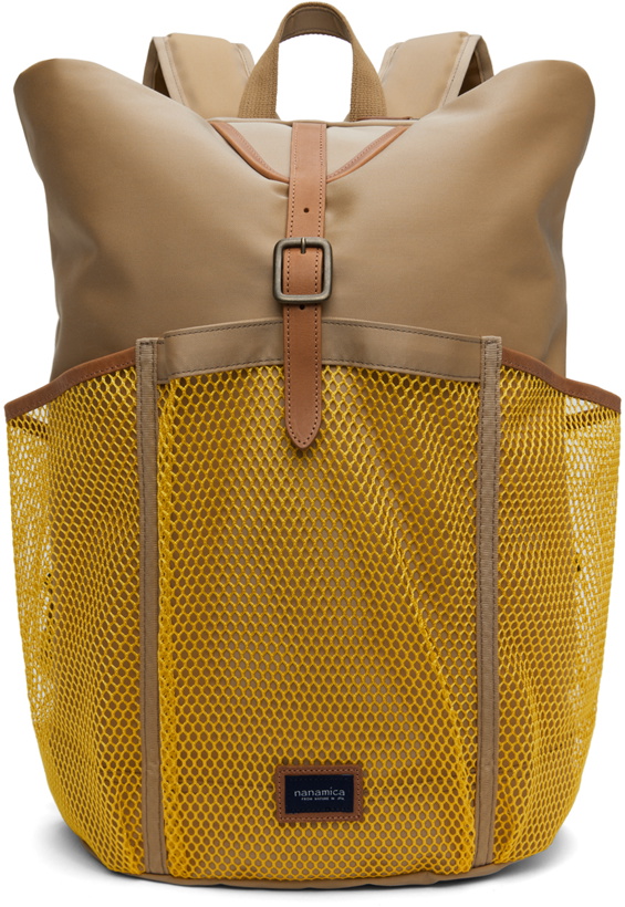Photo: nanamica Beige & Yellow Water-Repellent Backpack
