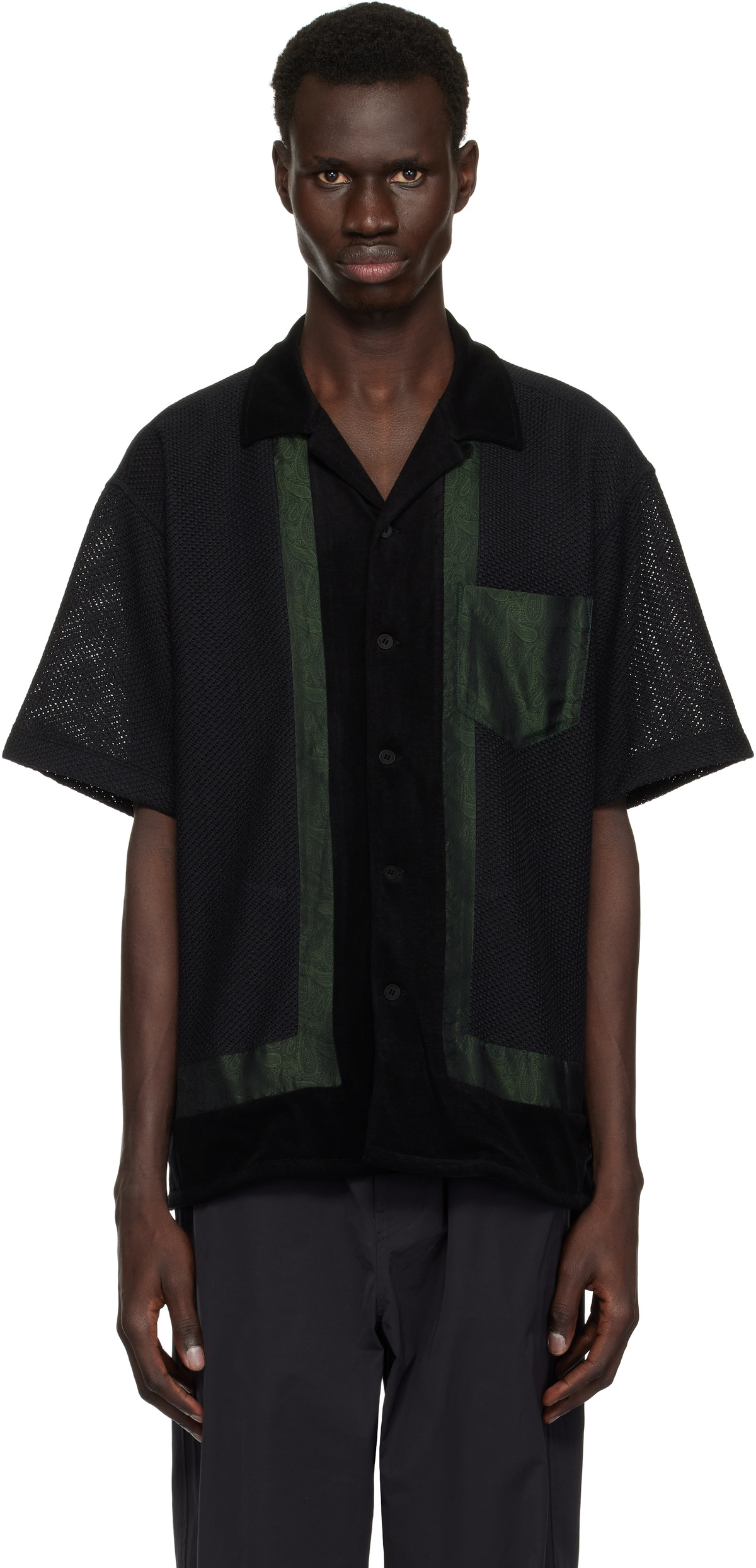 トップス toga TOGA VIRILIS FRINGE SHIRT gray Toga Virilis Navy Slab Tropical Fringe Shirt Toga Virilis