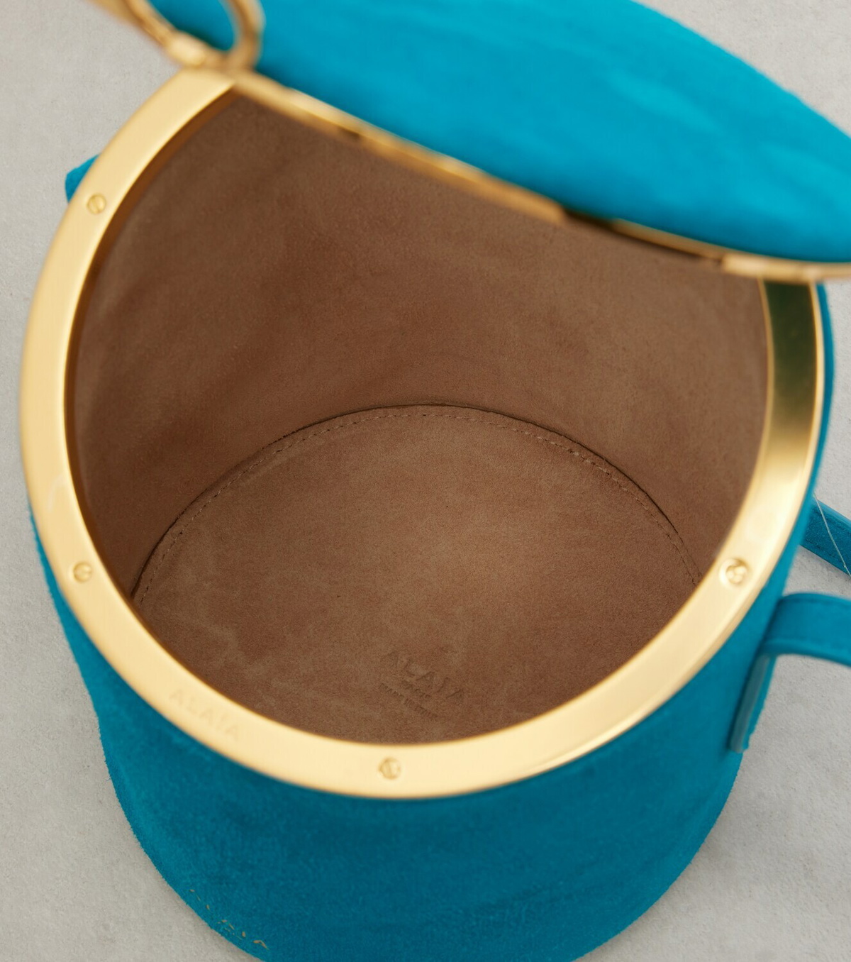 Alaïa La Canette Small suede bucket bag