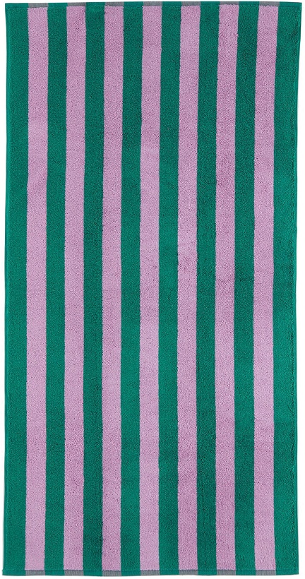 Photo: Dusen Dusen Pink & Green Stripe Bath Towel