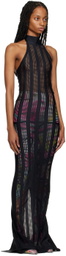 FAL-ASH Black Lasercut Maxi Dress