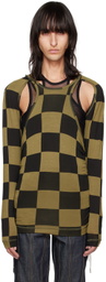 Parnell Mooney SSENSE Exclusive Khaki & Black Drawstring Long Sleeve T-Shirt