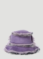 Shearling Bucket Hat in Purple