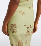 De La Vali Diosa floral georgette maxi skirt