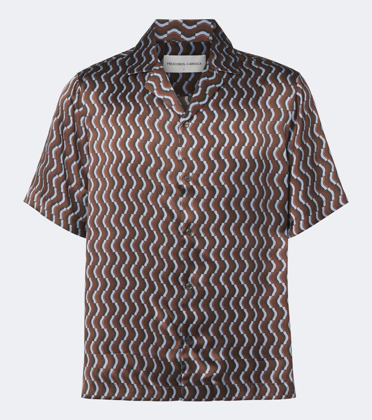 Frescobol Carioca Roberto printed silk bowling shirt