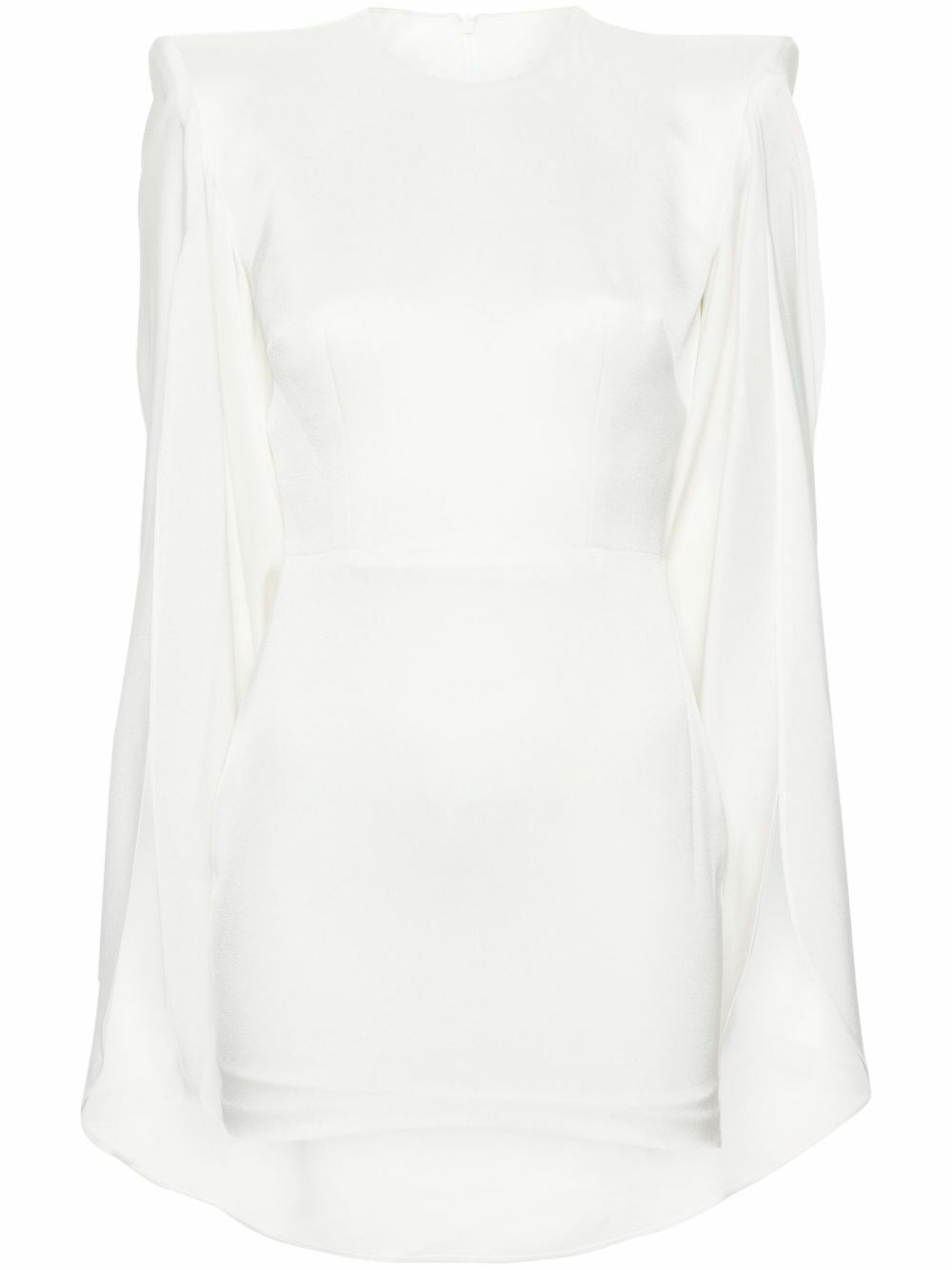 Alex Perry White Cape-Style Crepe Mini Dress Alex Perry