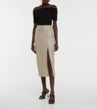 Safiyaa Madelle faux leather midi skirt