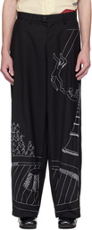 KidSuper Black Circus Sketch Baggy Trousers