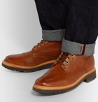 Grenson - Joseph Cap-Toe Burnished-Leather Boots - Brown