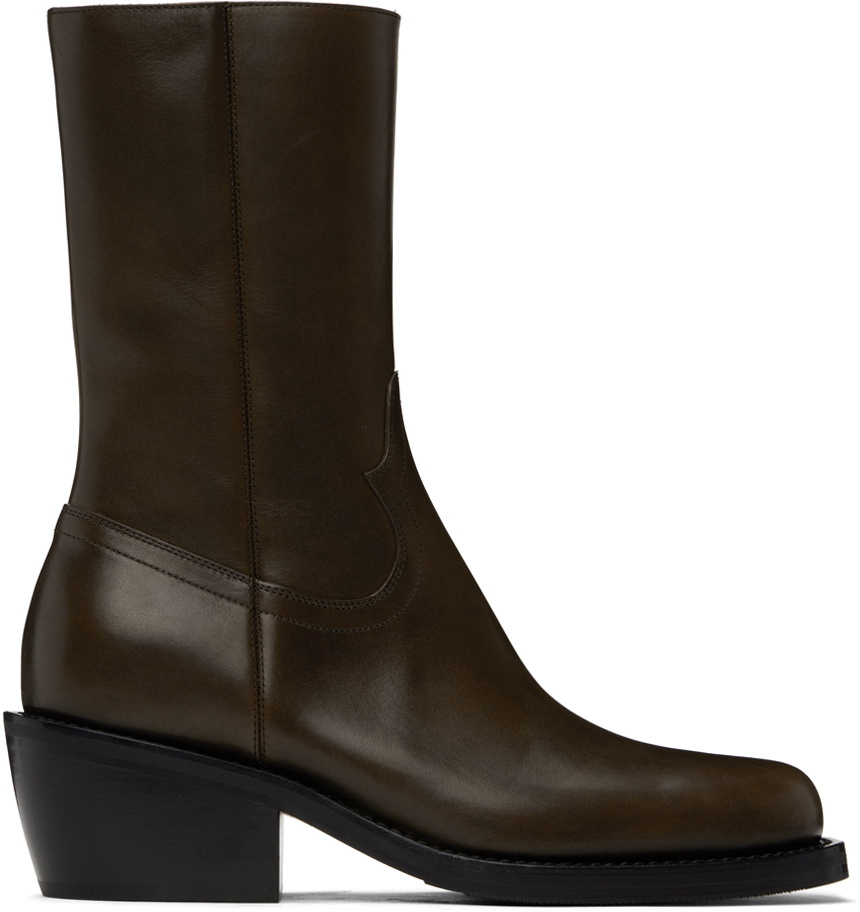 Dries Van Noten Brown Mid-Calf Boots Dries Van Noten