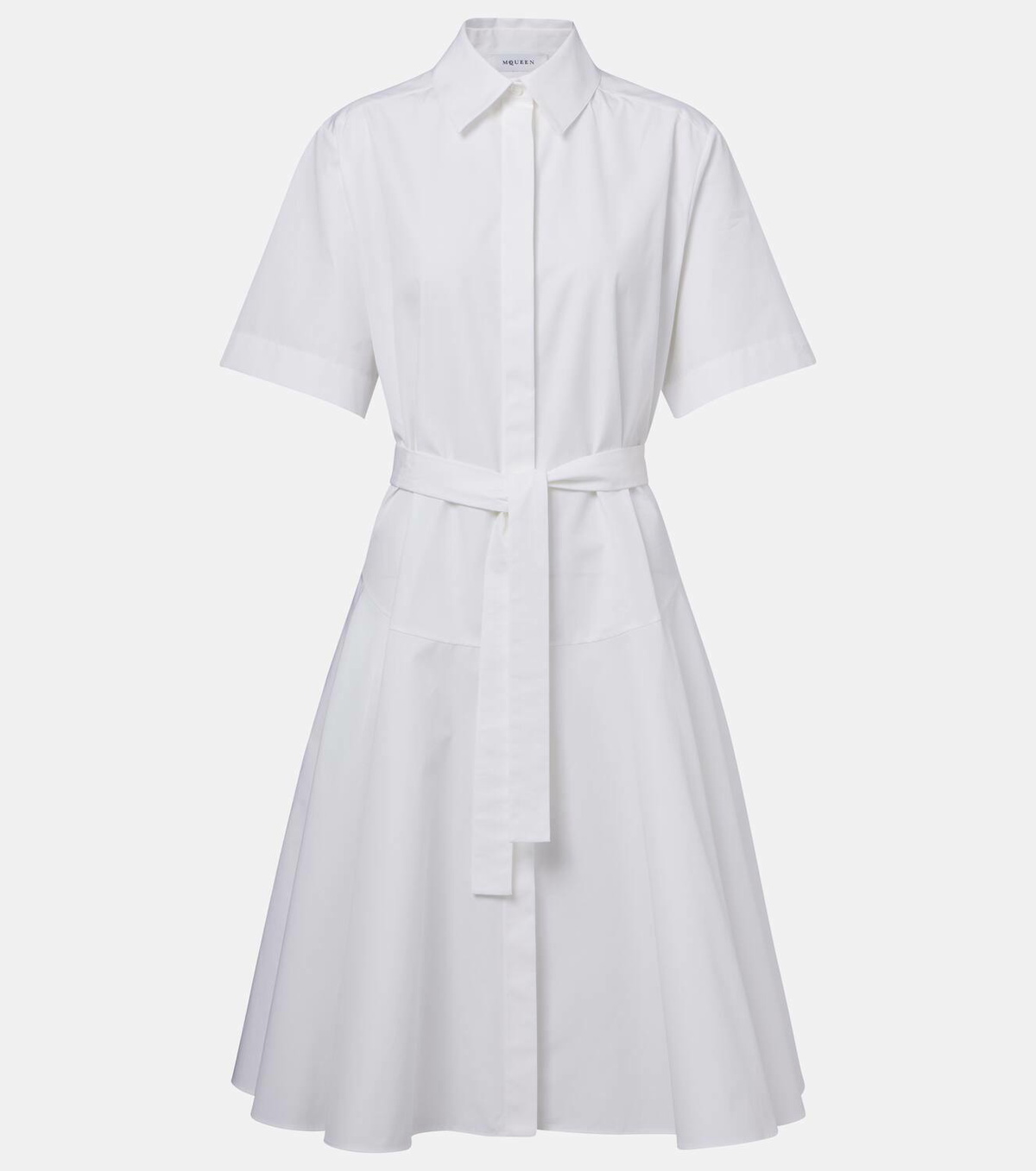 mcqueen shirt dress Alexander McQueen Midi Shirt Dress In Cotton