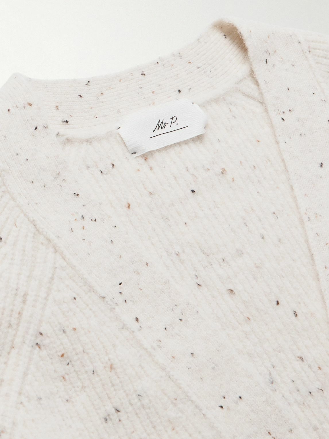 Mr P. - Ribbed-Knit Cardigan - White
