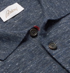Brioni - Slub Cashmere, Silk and Hemp-Blend Polo Shirt - Men - Navy
