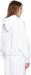 alexanderwang.t White Bonded Puff Logo Hoodie