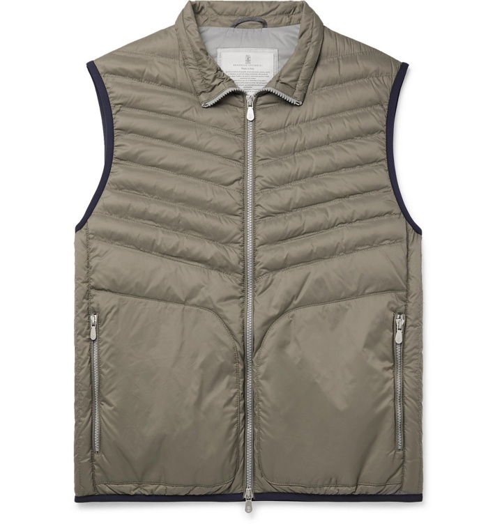 Photo: Brunello Cucinelli - Quilted Shell Down Gilet - Green
