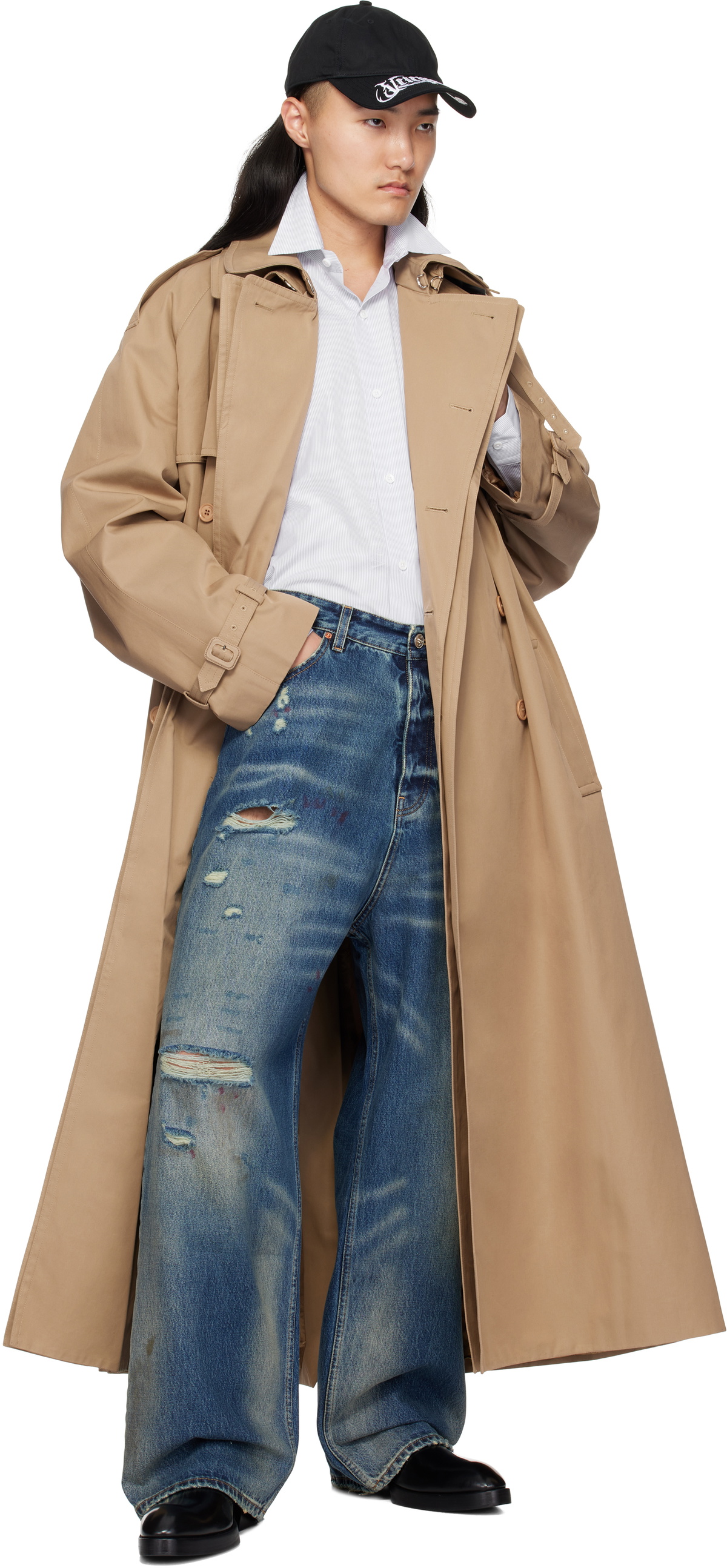 VETEMENTS Beige Runway Double Trench Coat Vetements