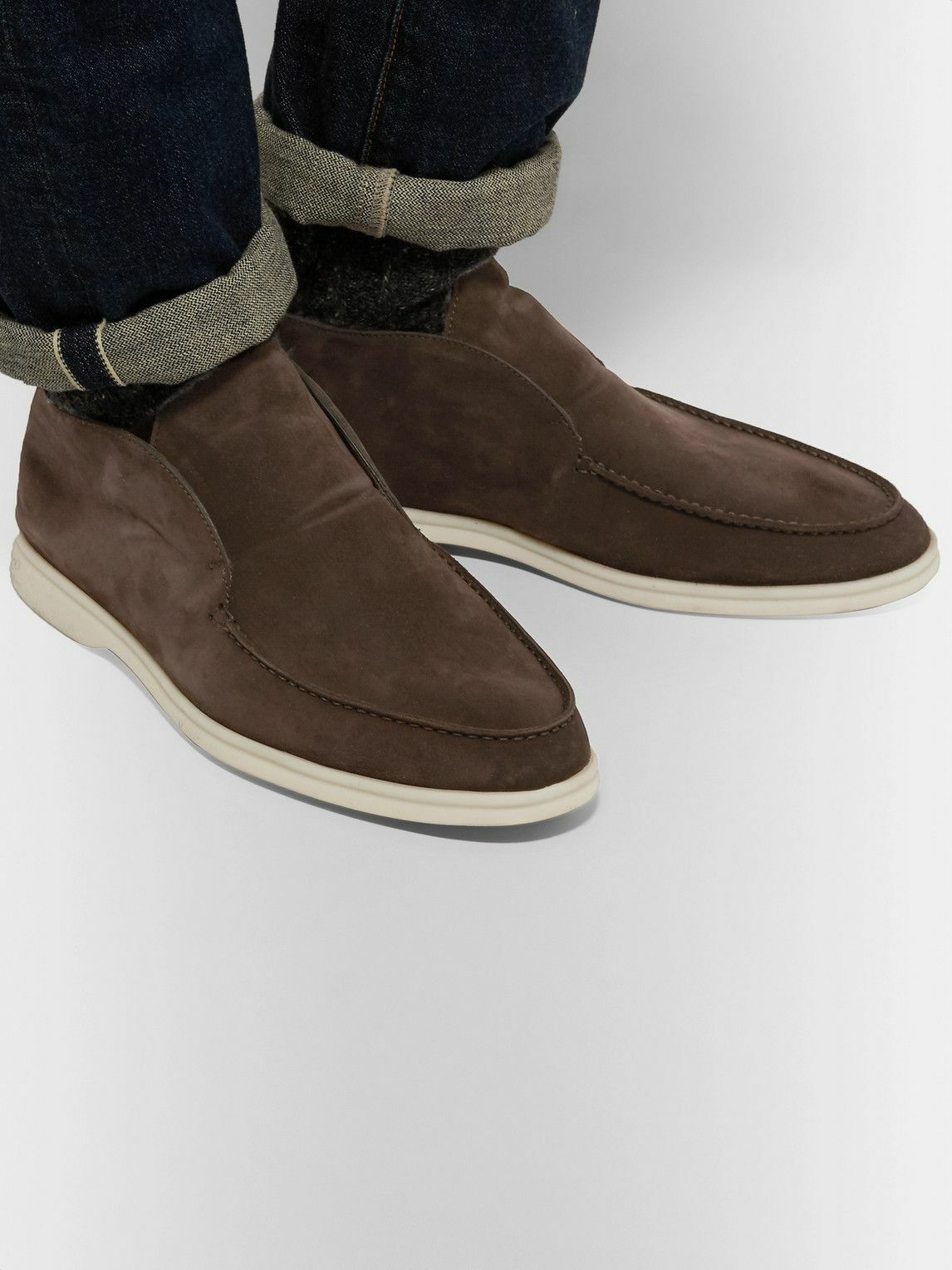 Loro Piana - Open Walk Suede Boots - Brown Loro Piana display picture 1