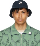 We11done Navy Square Logo Bucket Hat