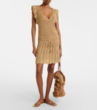 Melissa Odabash Annalise crochet lamé minidress