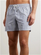 Canali - Short-Length Striped Swim Shorts - Blue