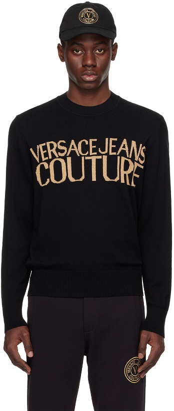 Photo: Versace Jeans Couture Black & Gold Intarsia Sweater