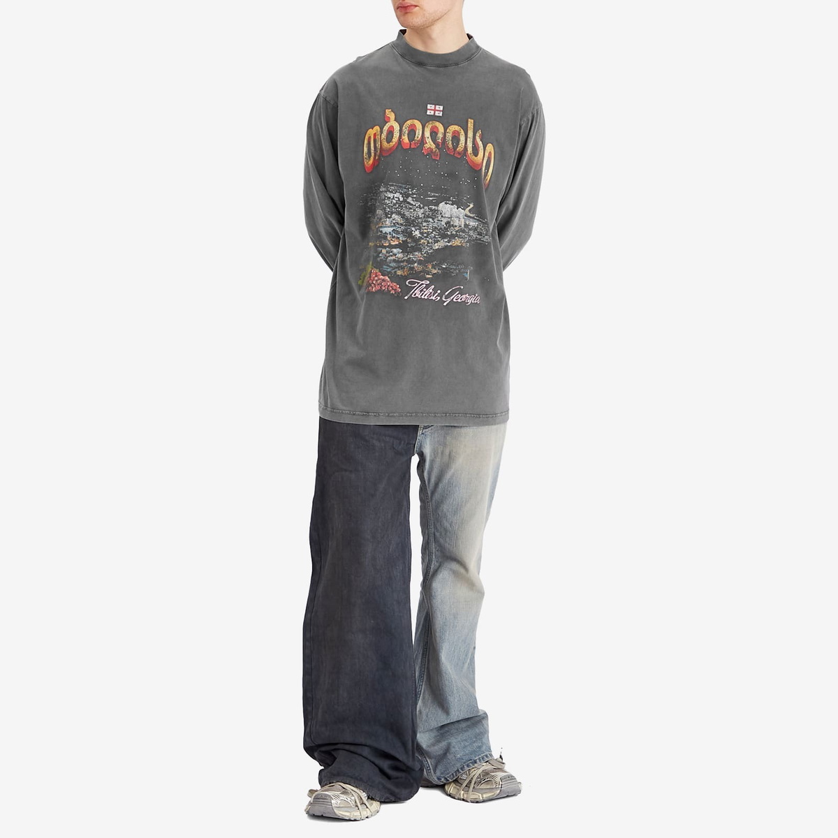 Balenciaga Men's Tbilisi Tubular Long Sleeve Large T-Shirt
