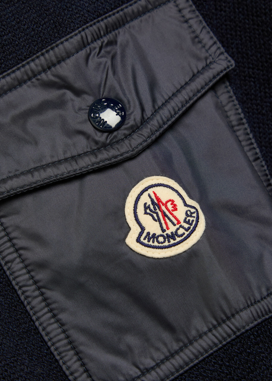 Moncler Sleeve-pocket Wool Jumper Blue