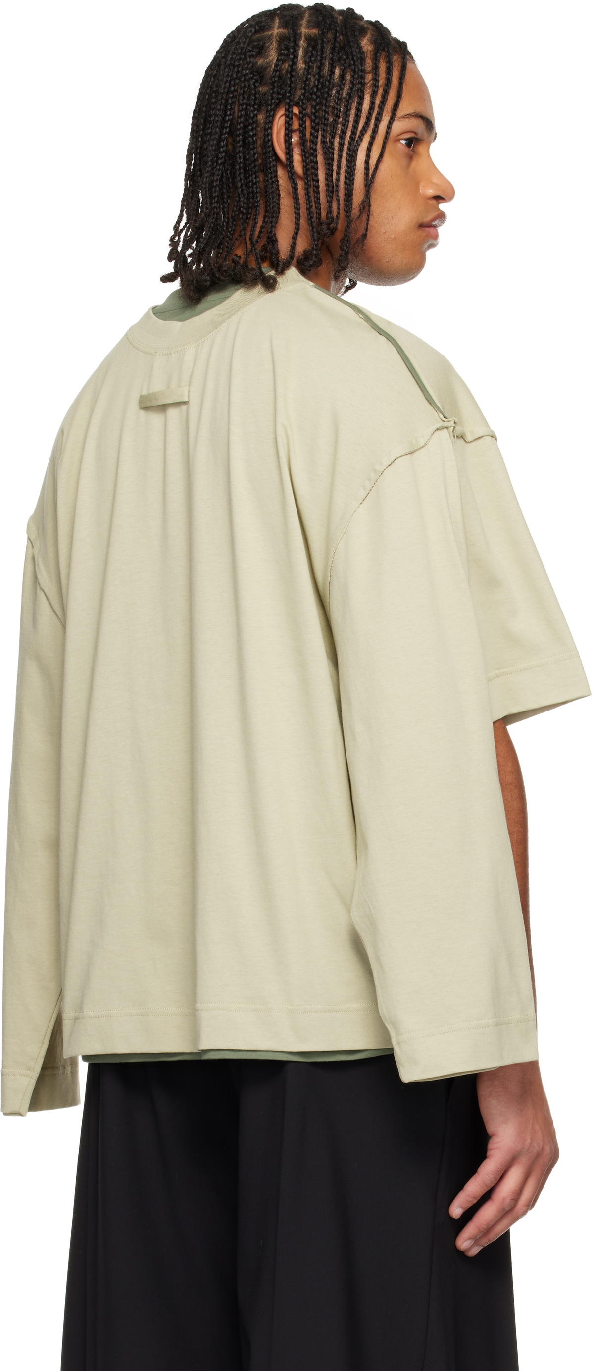 Jean Paul Gaultier Green 'The Gaultier Label' Double T-shirt