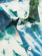 120% - Tie-Dyed Linen-Gauze Shirt - Blue