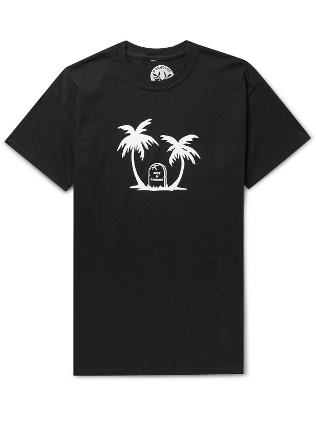 Photo: PARADISE - Rest in Paradise Printed Cotton-Jersey T-shirt - Black