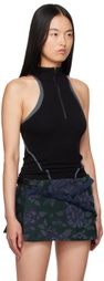 HYEIN SEO SSENSE Exclusive Black Half-Zip Racerback Tank Top