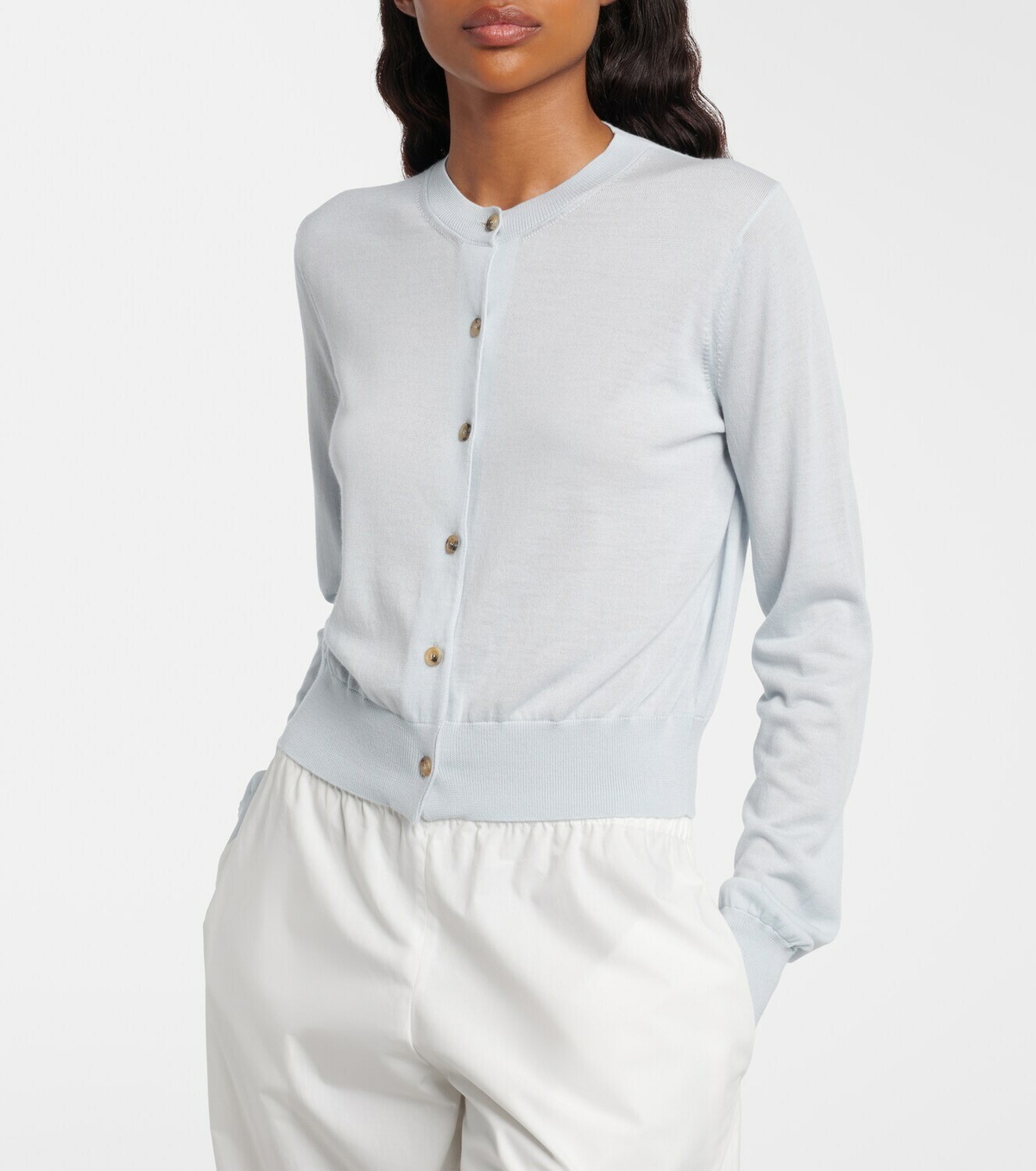 Khaite Tansy cropped wool and cashmere cardigan