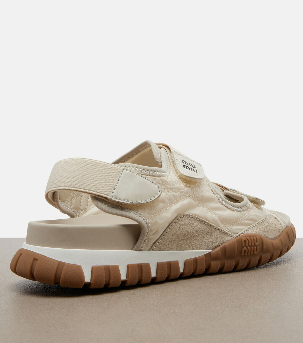 Miu Miu Tyre leather-trimmed sandals
