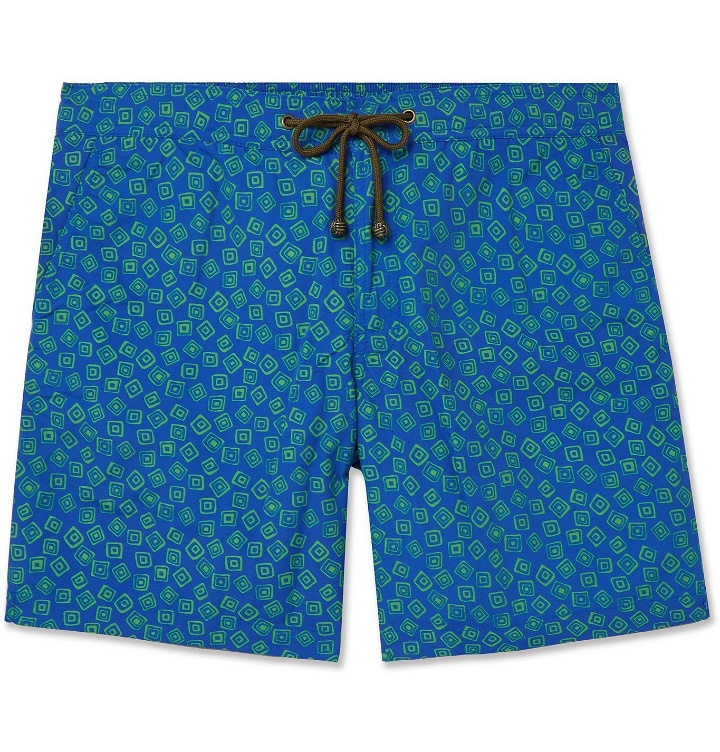 Photo: Thorsun - Charvet Mid-Length Printed Swim Shorts - Blue