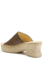 Loewe Petal 80 Espadrille Leather Slides Brown