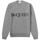 Alexander McQueen Men's Logo Intarsia Crew Knit in Greymel/Black/Charcoal