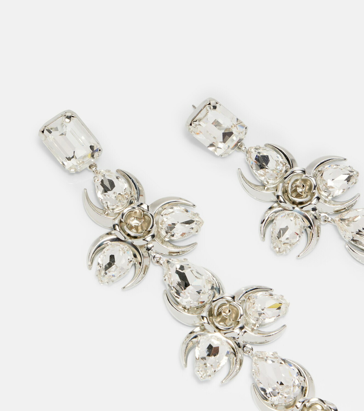 Magda Butrym Crystal-embellished floral drop earrings