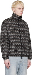 Emporio Armani Taupe & Multicolor Chevron Reversible Jacket