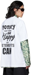 VETEMENTS White 'Money' T-Shirt