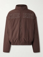 Cherry Los Angeles - Pit Crew Logo-Embroidered Padded Nylon Jacket - Brown