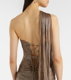 Maria Lucia Hohan Marimar one-shoulder silk bustier gown